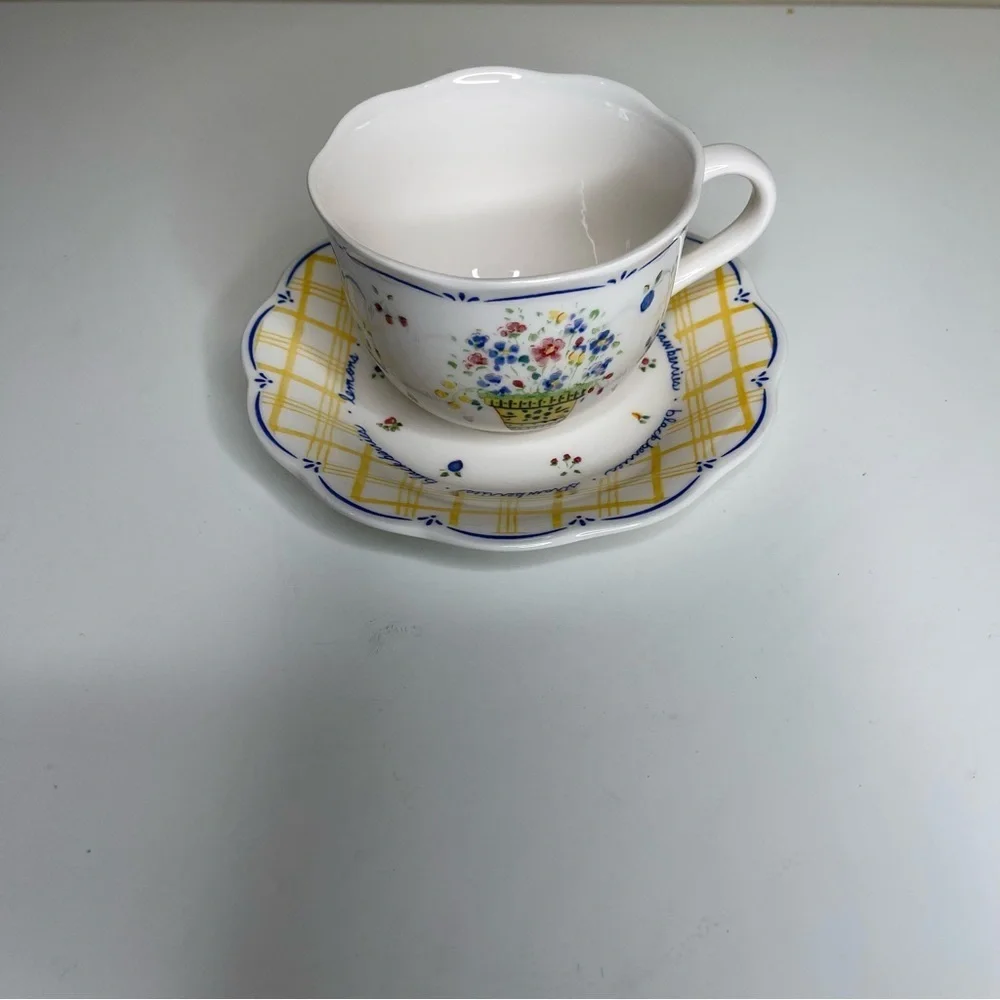 NIKKO DENA’S GARDEN MADE IN JAPAN 1998 TEA CUP & SAUCERS